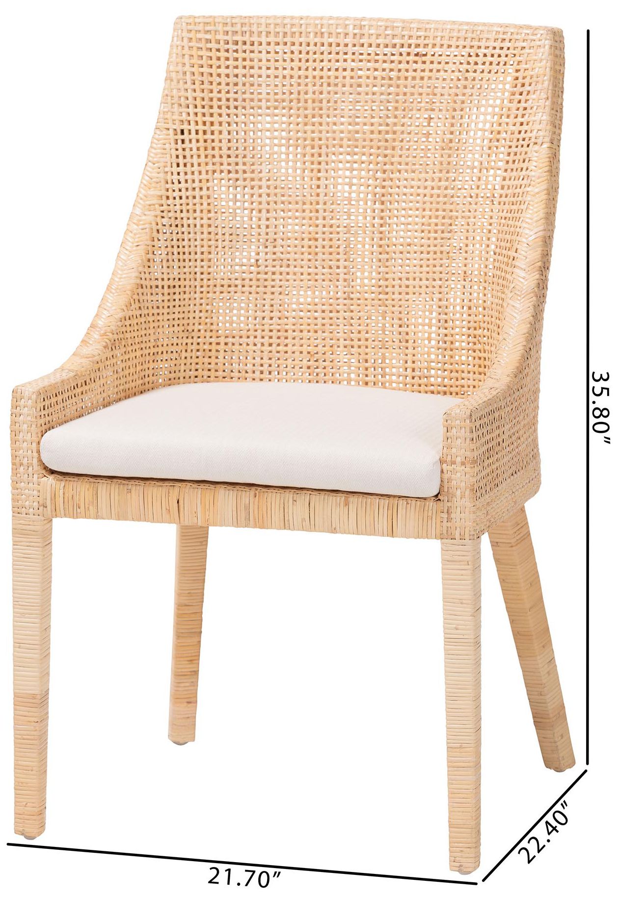 bali & pari Beata Natural Rattan Dining Chair - Accent Chair