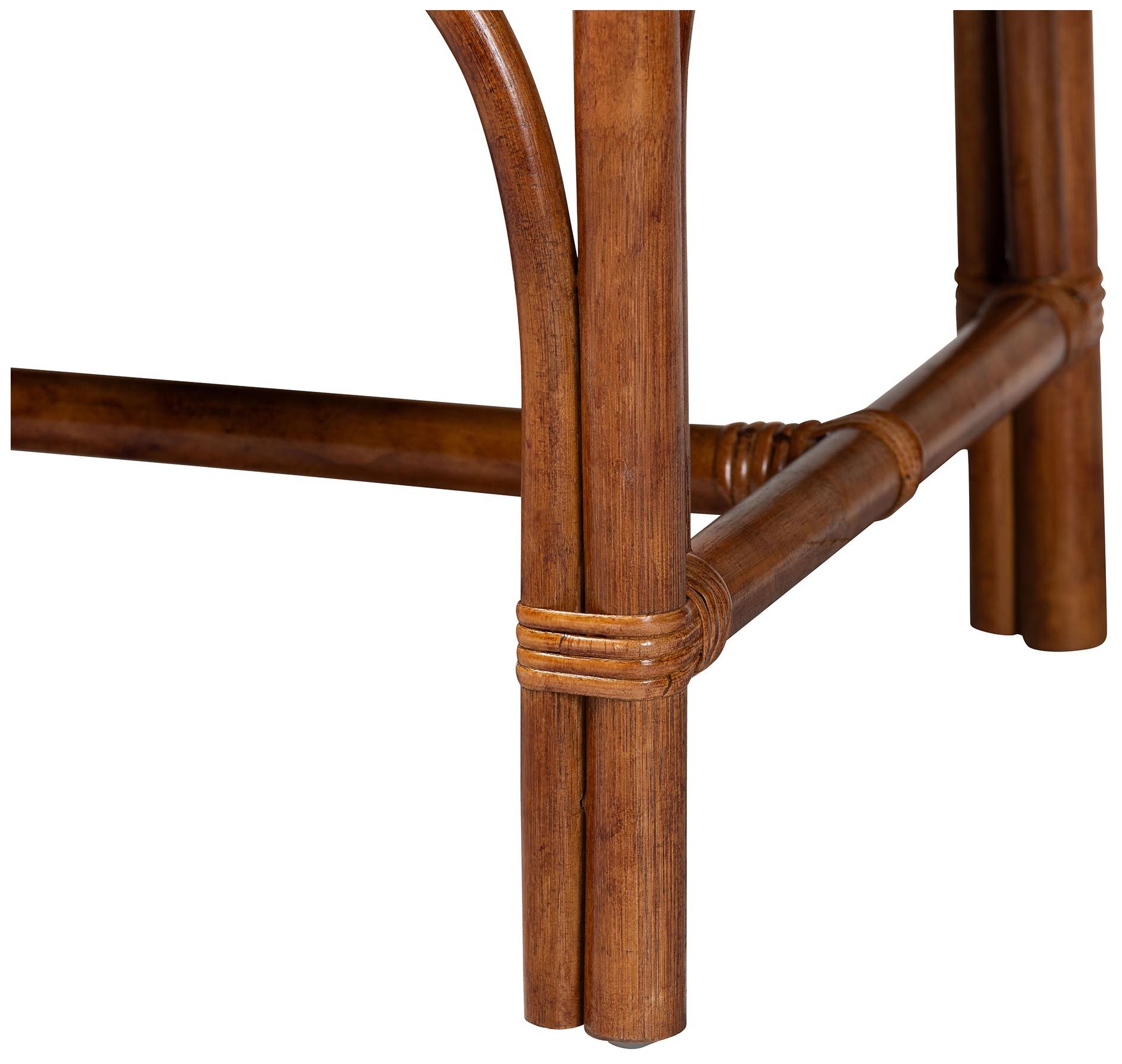 Image 5 bali & pari Belen Marbled Tortoise Natural Rattan Bench - Handwoven Wicker more views