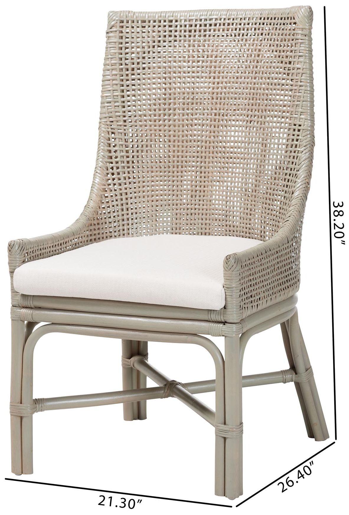 bali & pari Bella Rattan Dining Chair with Cushion - Accent Side Chair