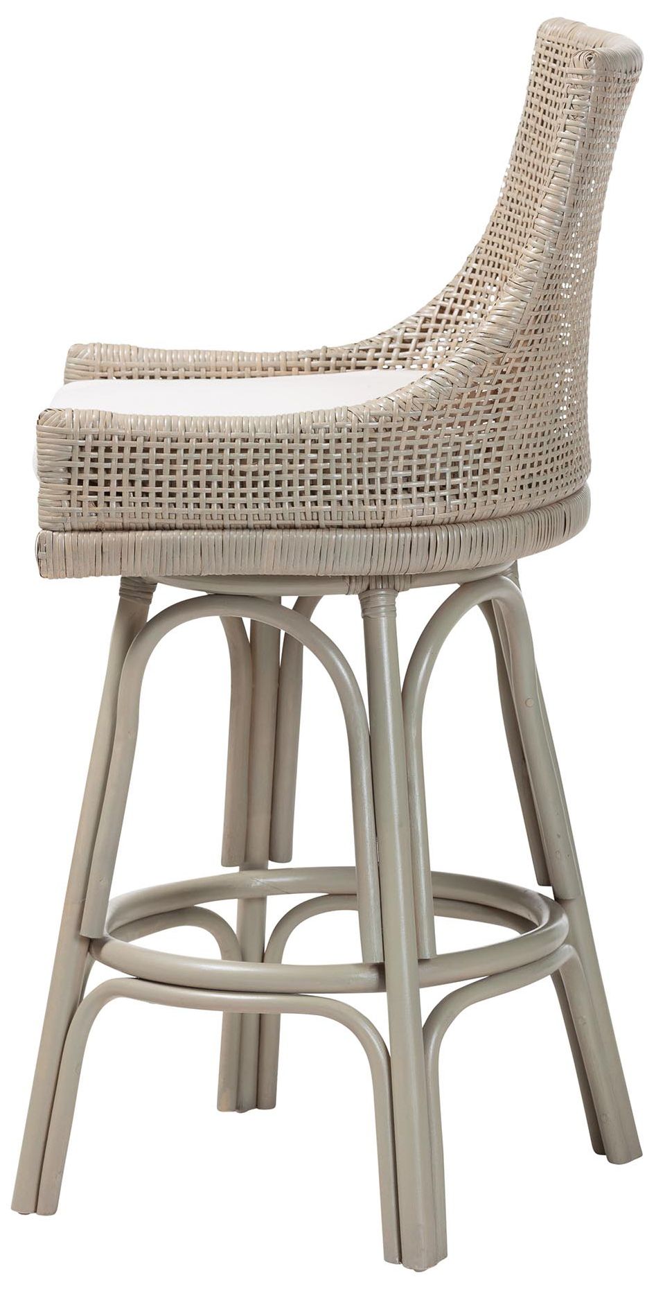 Image 3 bali & pari Bella Swivel Rattan Bar Stool with Cushion - Wicker Bar Chair more views