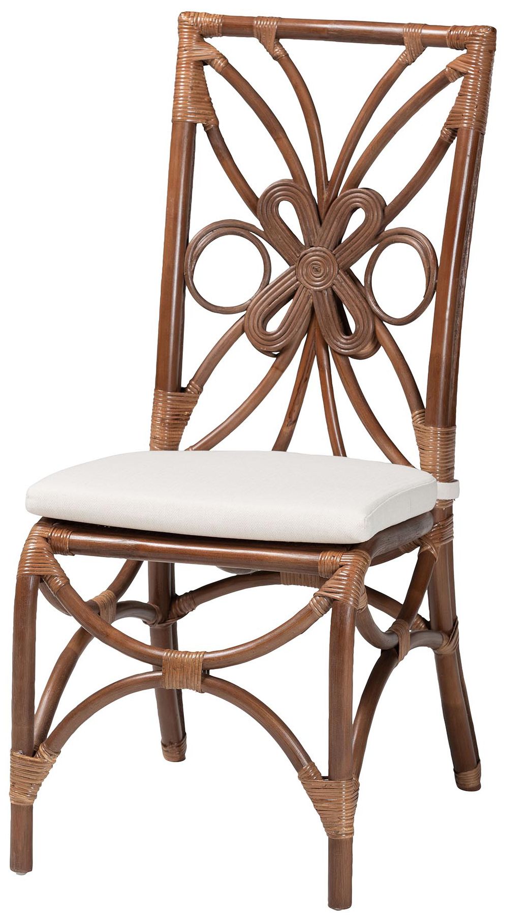 Image 2 bali & pari Brama Natural Rattan Dining Chair with Cushioned Seat