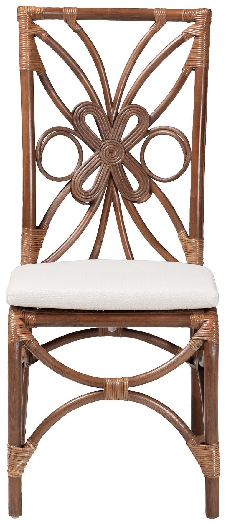 Image 3 bali & pari Brama Natural Rattan Dining Chair with Cushioned Seat more views