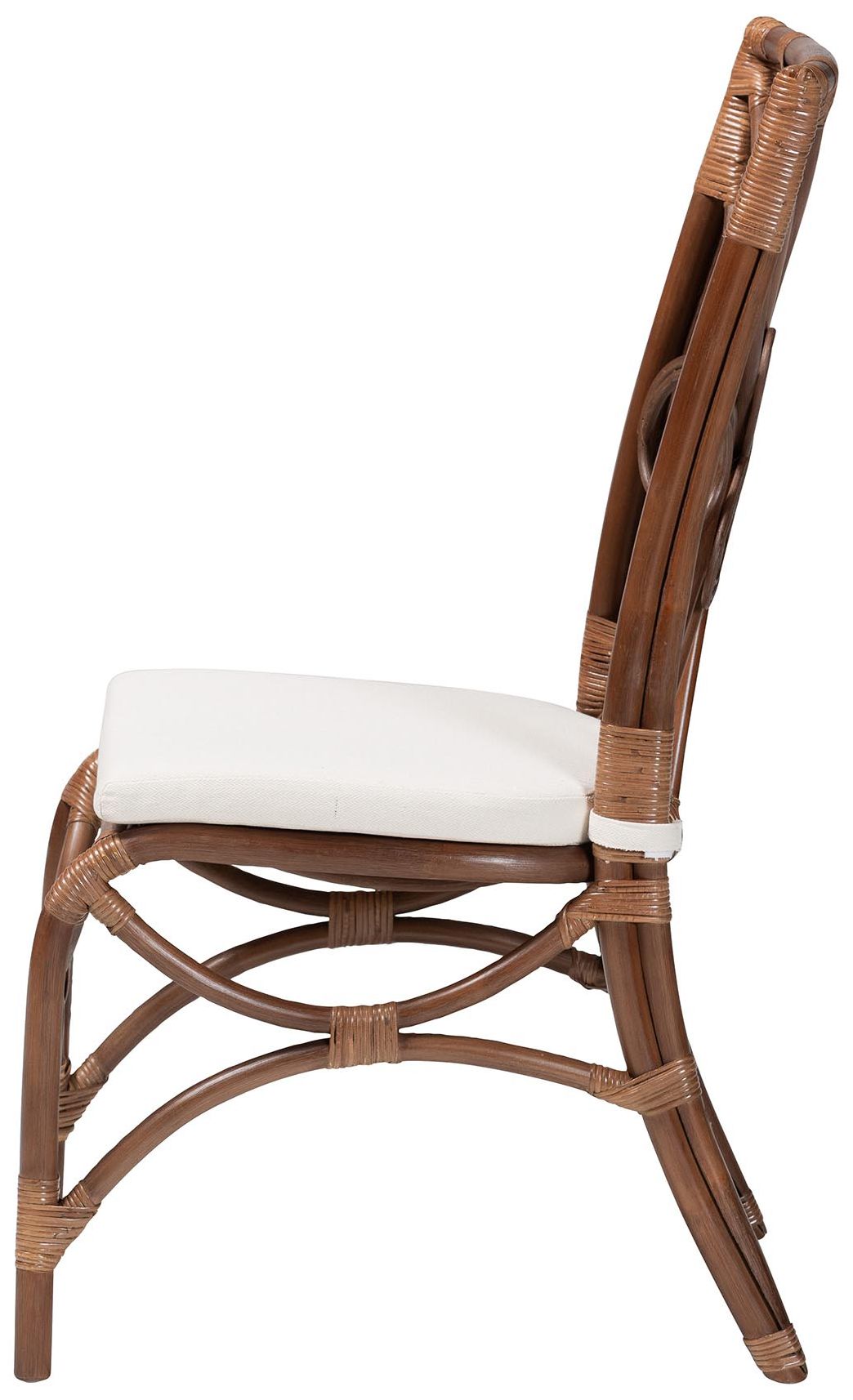Image 4 bali & pari Brama Natural Rattan Dining Chair with Cushioned Seat more views