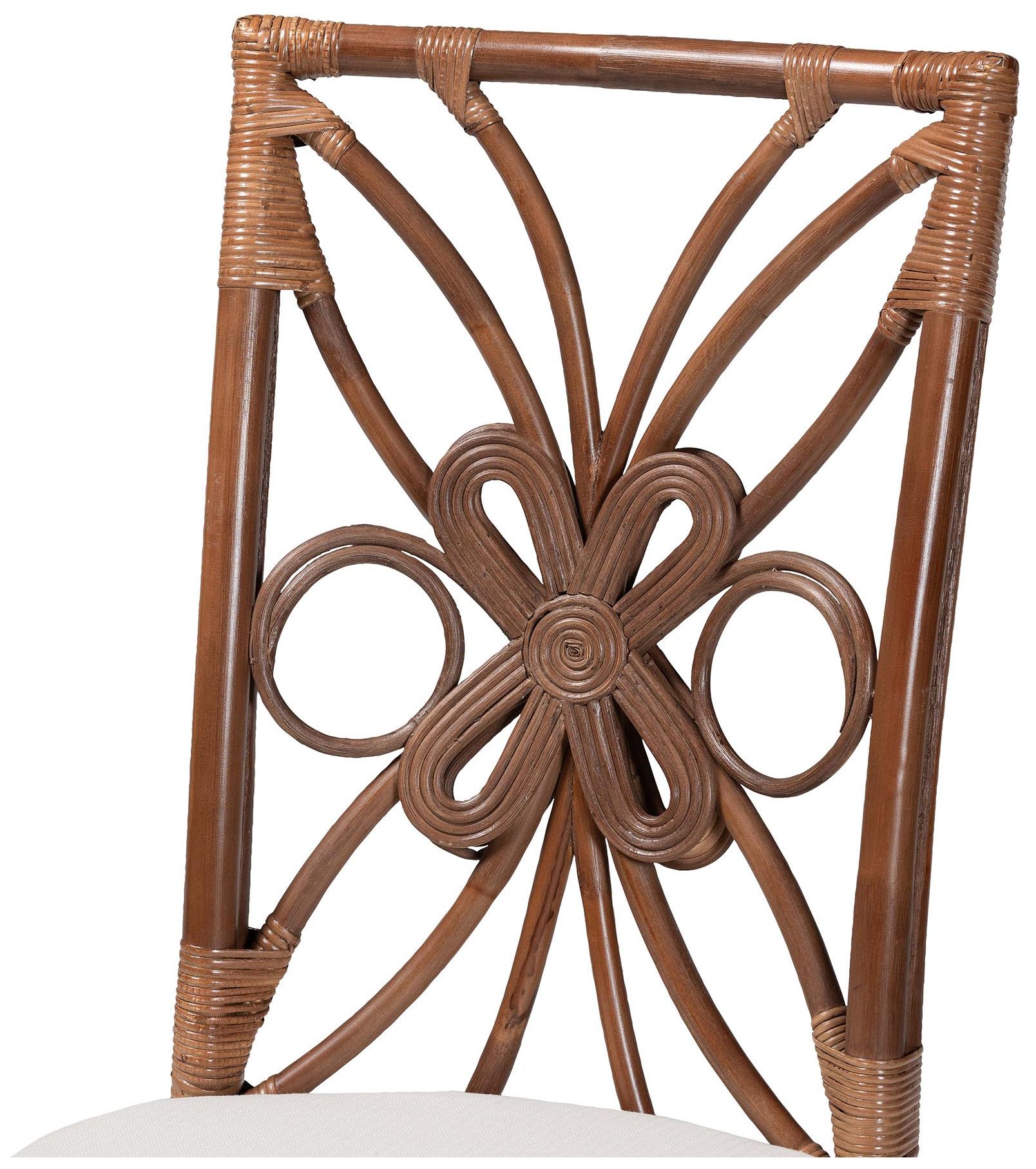 Image 6 bali & pari Brama Natural Rattan Dining Chair with Cushioned Seat more views