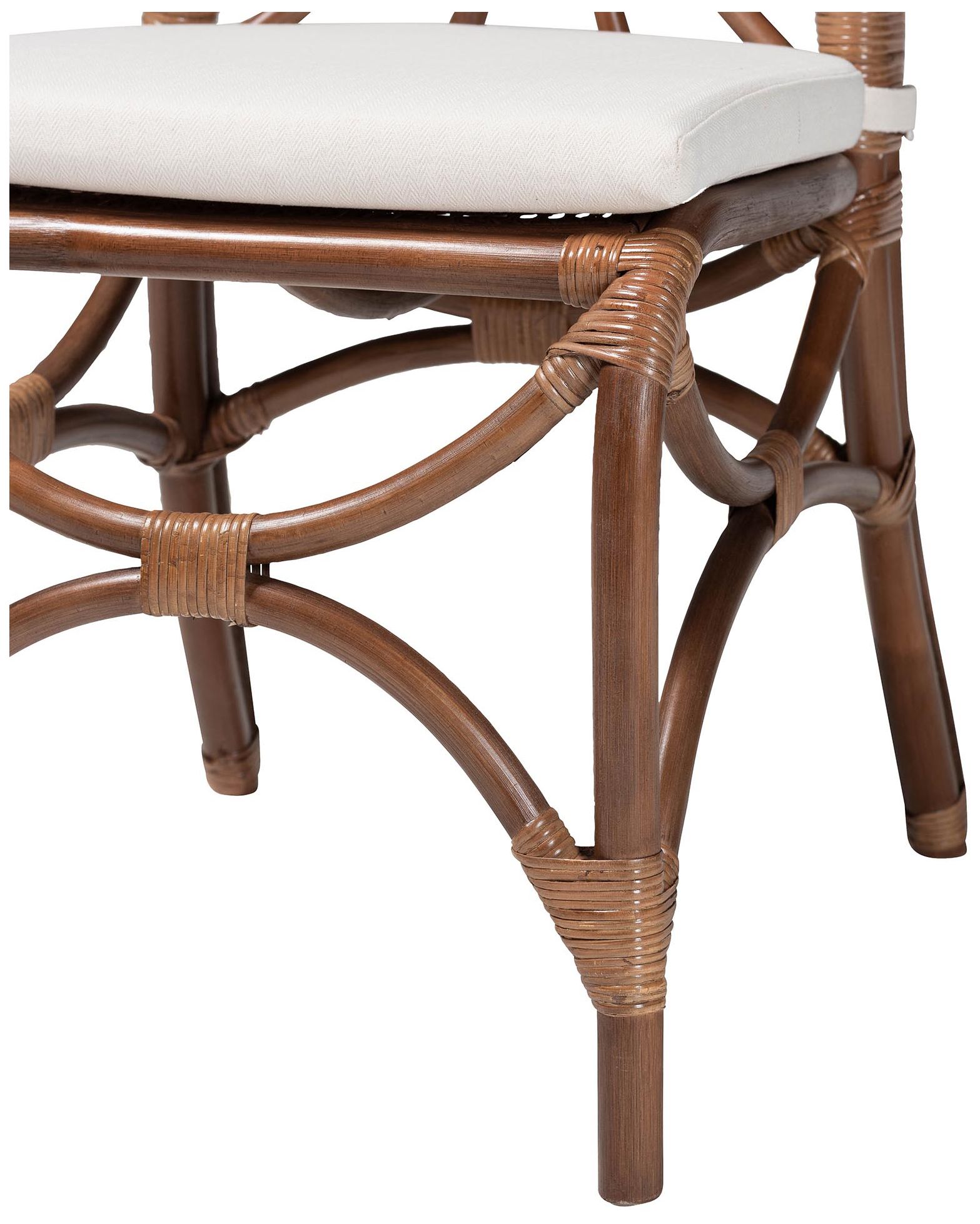 Image 7 bali & pari Brama Natural Rattan Dining Chair with Cushioned Seat more views