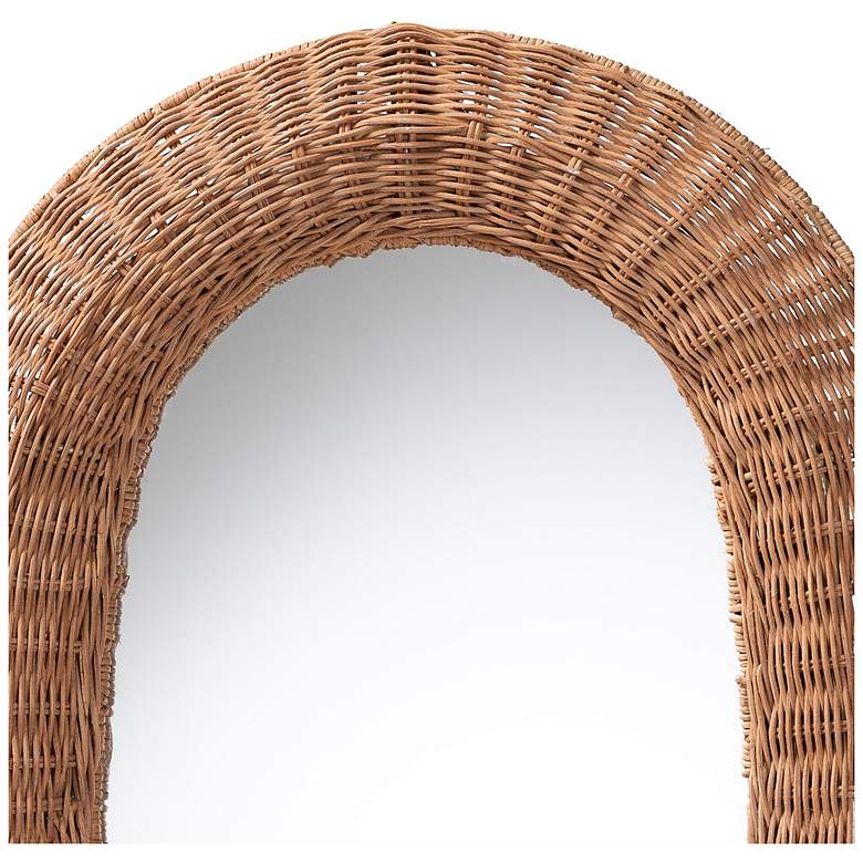 Image 3 bali & pari Brisia Oval Rattan Handwoven Wicker Framed Wall Mirror more views