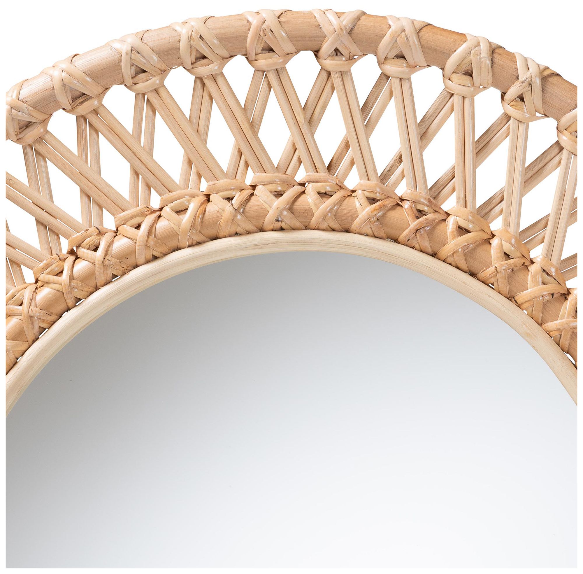 Image 3 bali & pari Burris Natural Rattan Wall Mirror - Wicker Round Frame more views