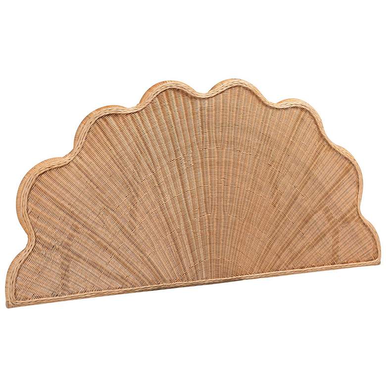 Image 2 bali & pari Callias Natural Rattan Scalloped Headboard with Sunburst Weave