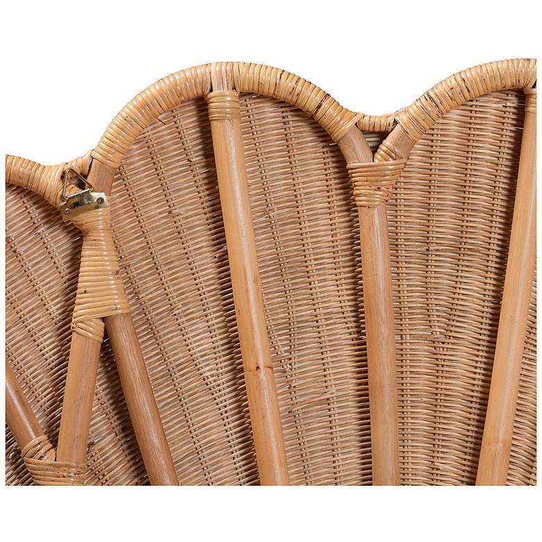 Image 5 bali & pari Callias Natural Rattan Scalloped Headboard with Sunburst Weave more views