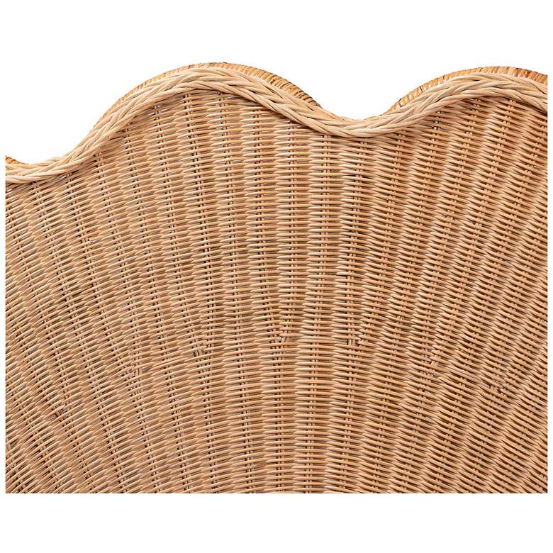 Image 6 bali & pari Callias Natural Rattan Scalloped Headboard with Sunburst Weave more views