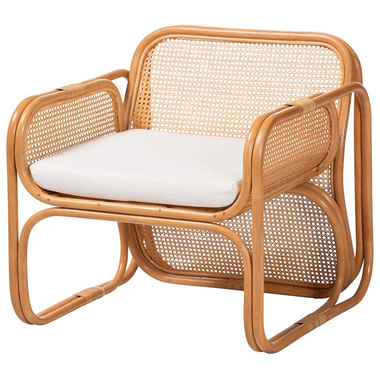 Image 1 bali & pari Cambridge Natural Rattan Armchair - Handcrafted Lounge Chair