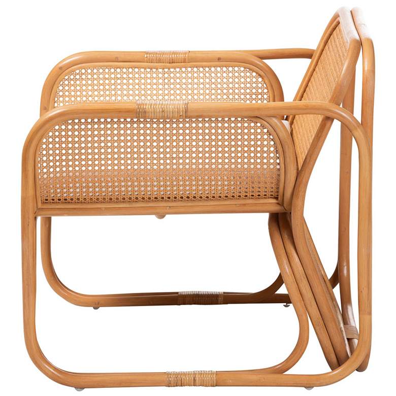 Image 4 bali & pari Cambridge Natural Rattan Armchair - Handcrafted Lounge Chair more views