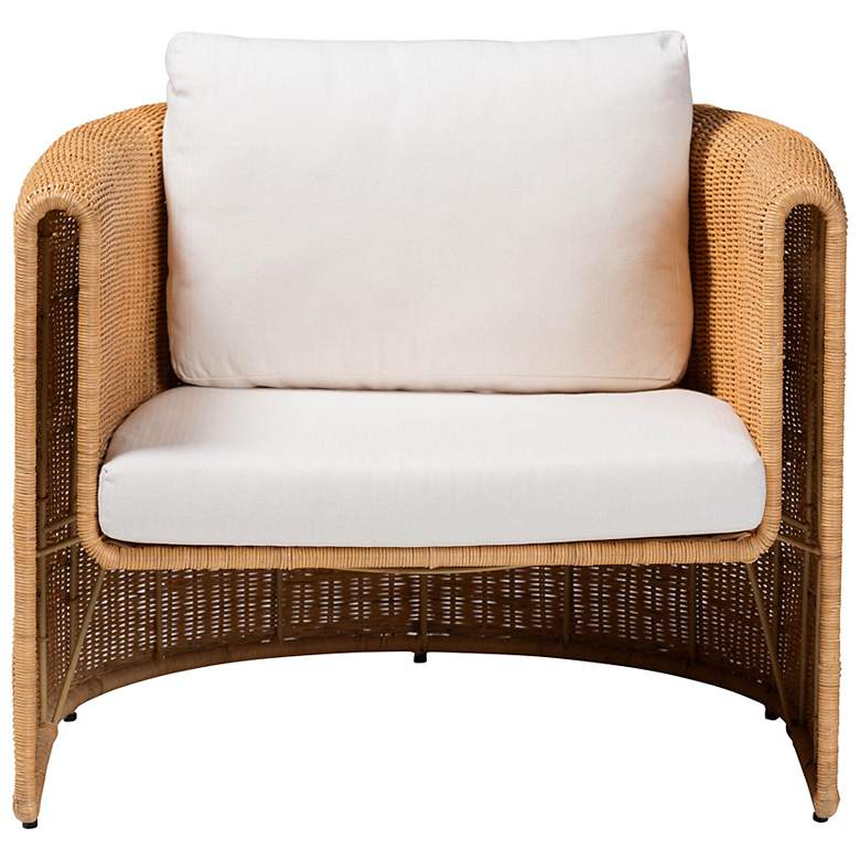 Image 3 bali & pari Carina Natural Rattan Armchair with Cushion - Lounge Chair more views