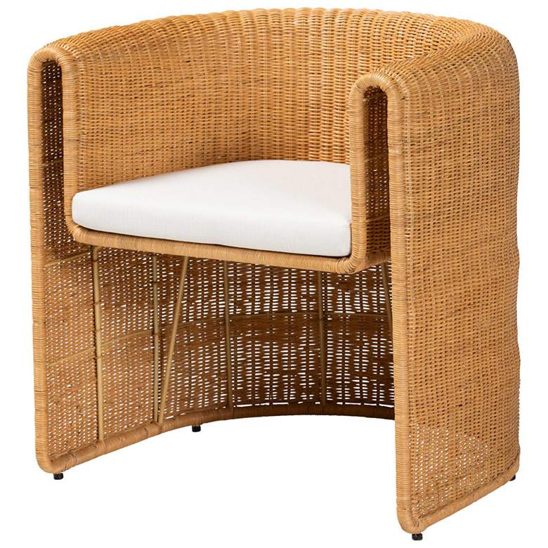 Image 1 bali & pari Carina Natural Rattan Barrel Dining Chair