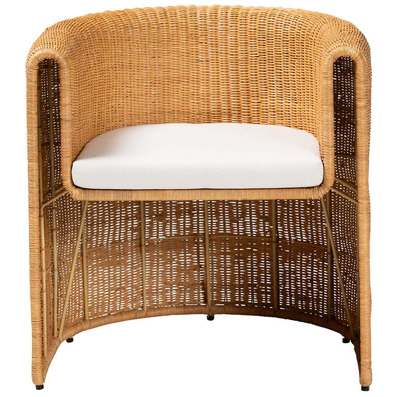Image 3 bali & pari Carina Natural Rattan Barrel Dining Chair more views