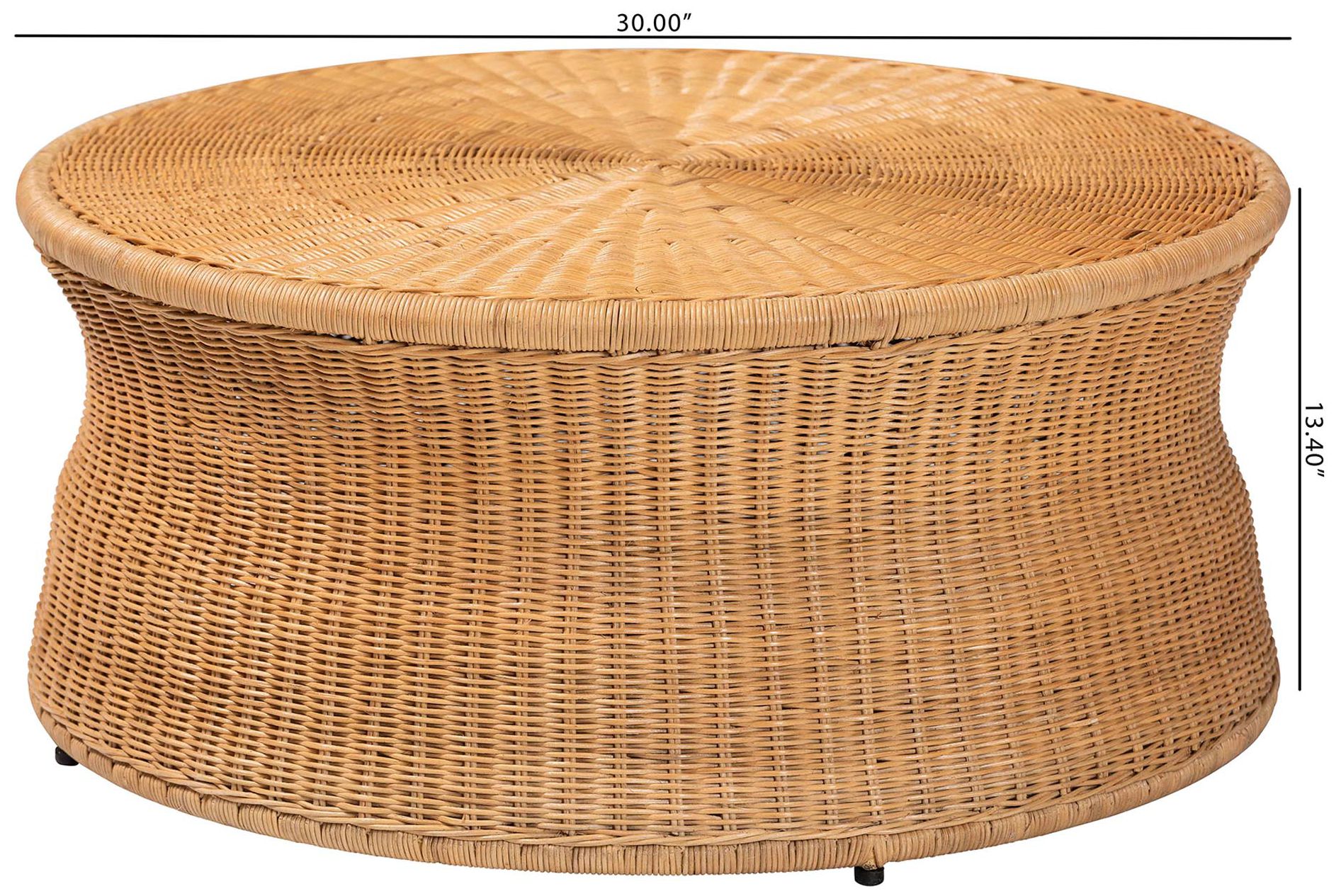 bali & pari Caroline Round Natural Rattan Coffee Table