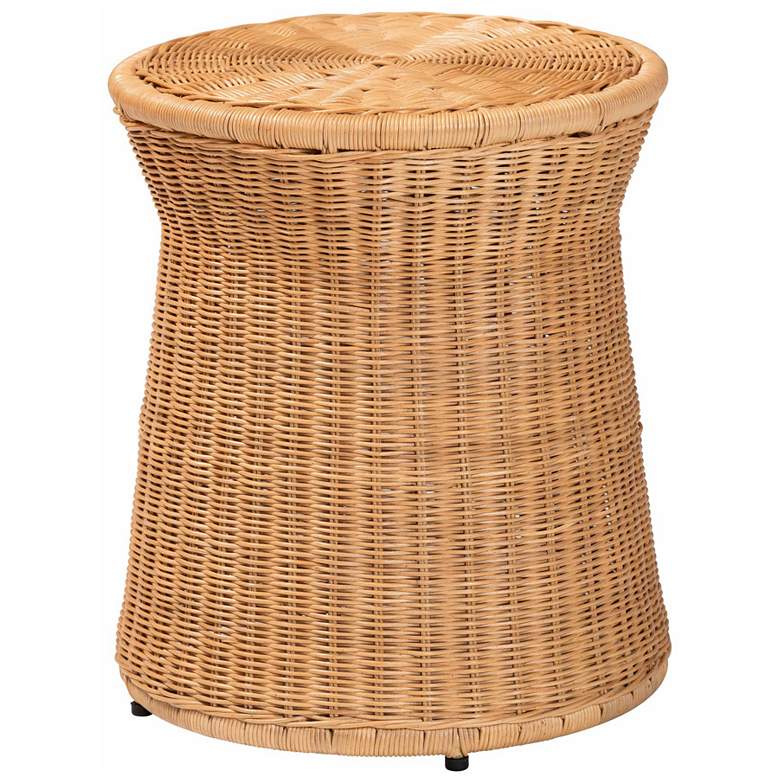 Image 2 bali & pari Caroline Round Natural Rattan End Table