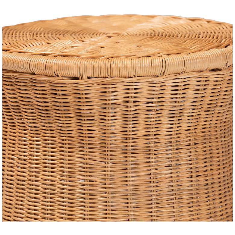 Image 3 bali & pari Caroline Round Natural Rattan End Table more views