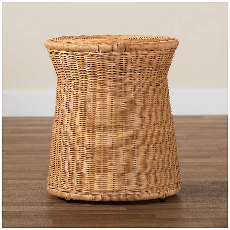 Image 7 bali & pari Caroline Round Natural Rattan End Table more views