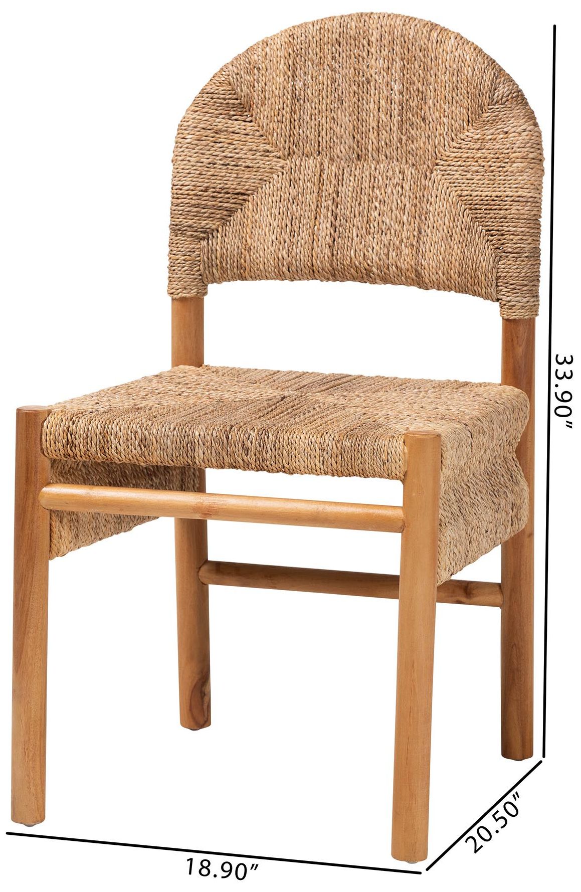 bali & pari Cavo Handwoven Seagrass Dining Chair - Side Chair