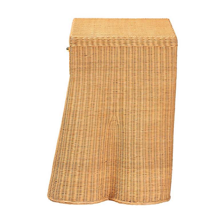 Image 5 bali & pari Chica Scalloped Natural Rattan Console Table, Rectangle more views
