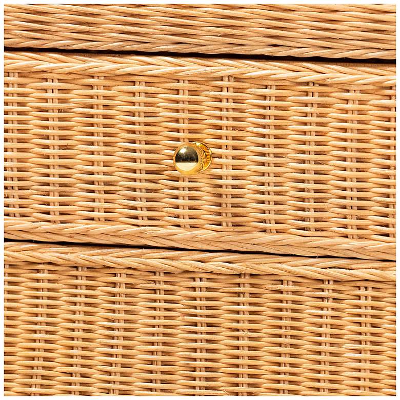 Image 7 bali & pari Chica Scalloped Natural Rattan Console Table, Rectangle more views