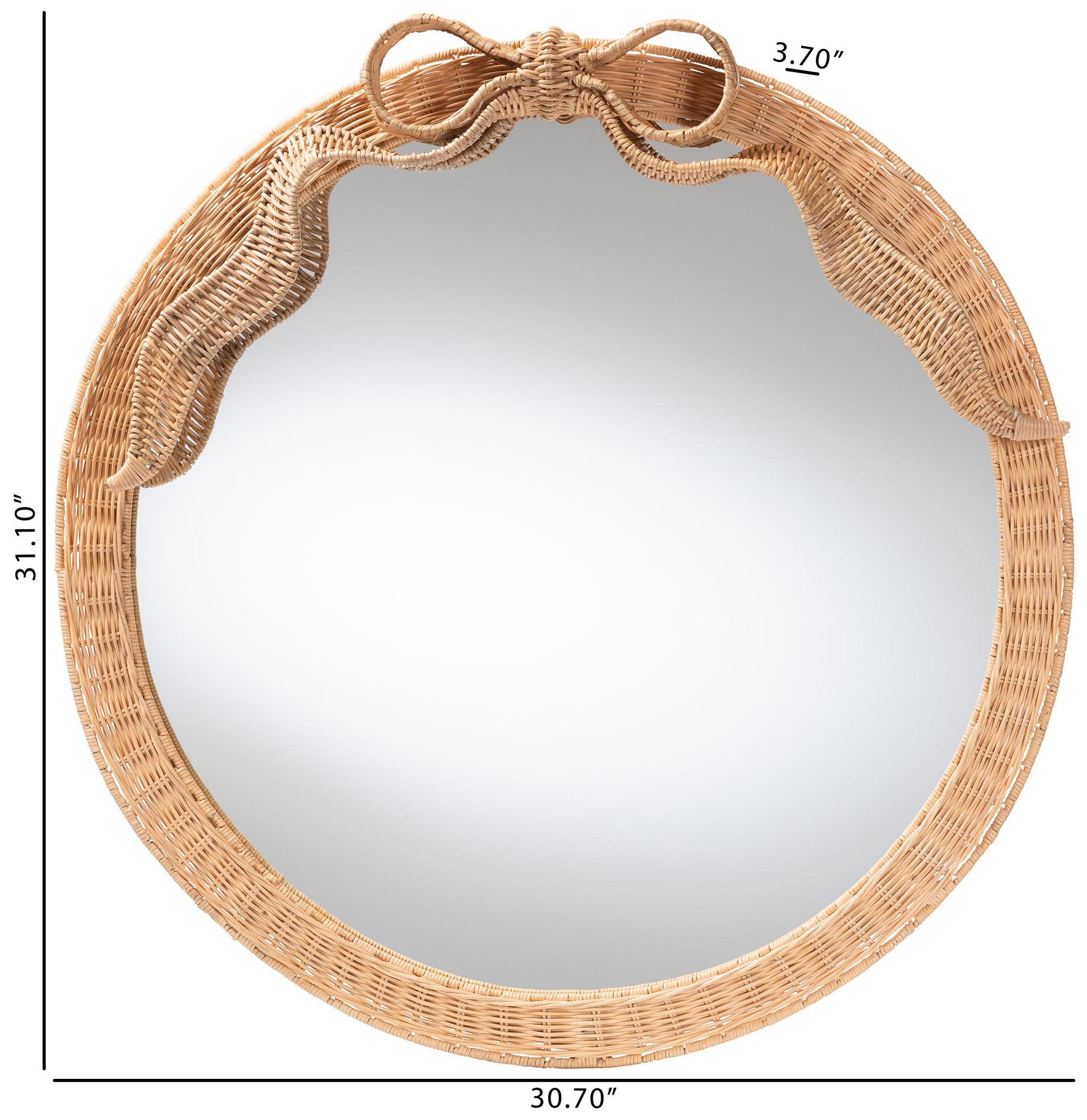 Image 4 bali & pari Creusa Natural Rattan Round Wall Mirror more views