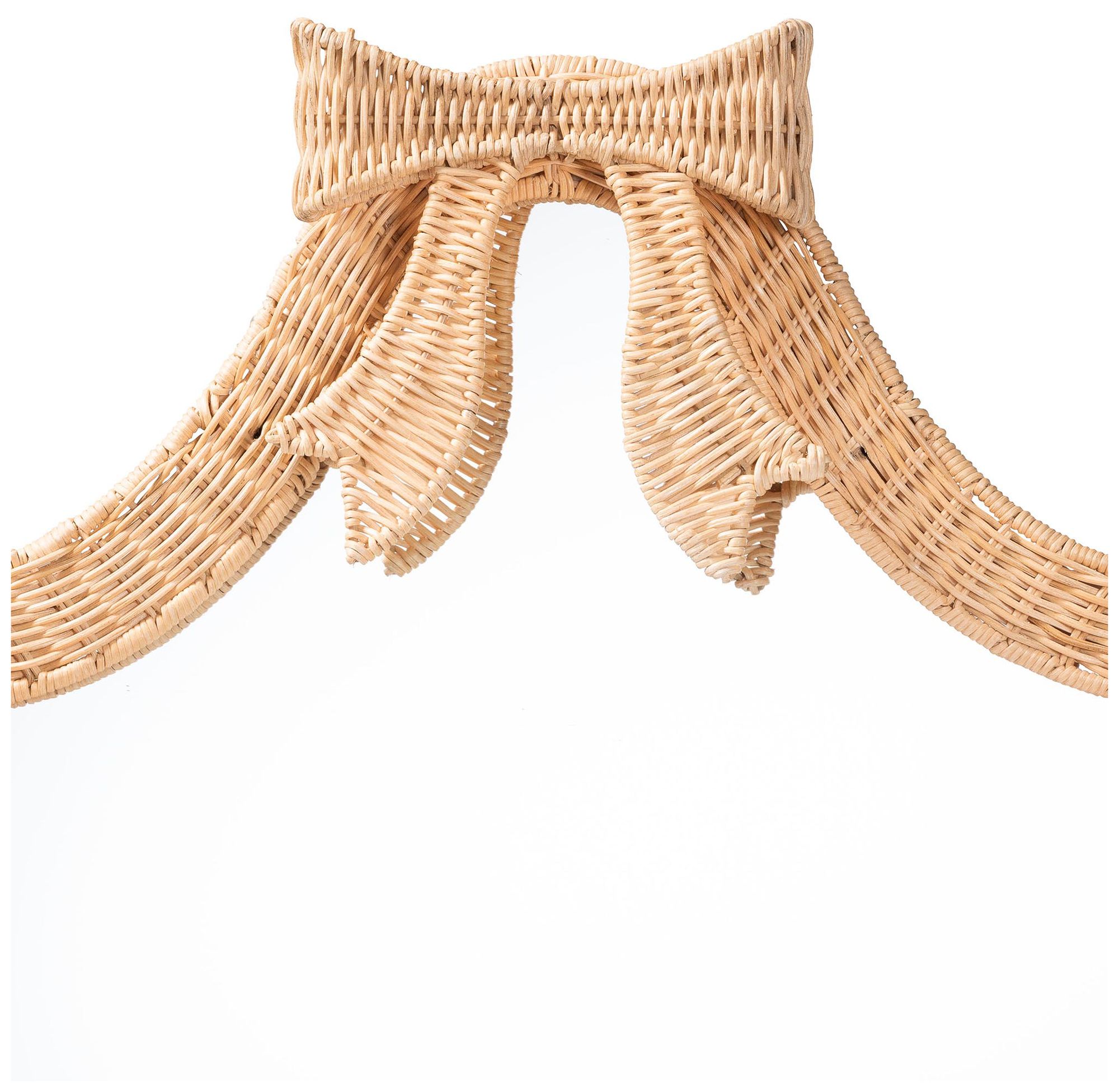 Image 3 bali & pari Creusa Natural Rattan Wall Mirror - Handwoven Arched Mirror more views