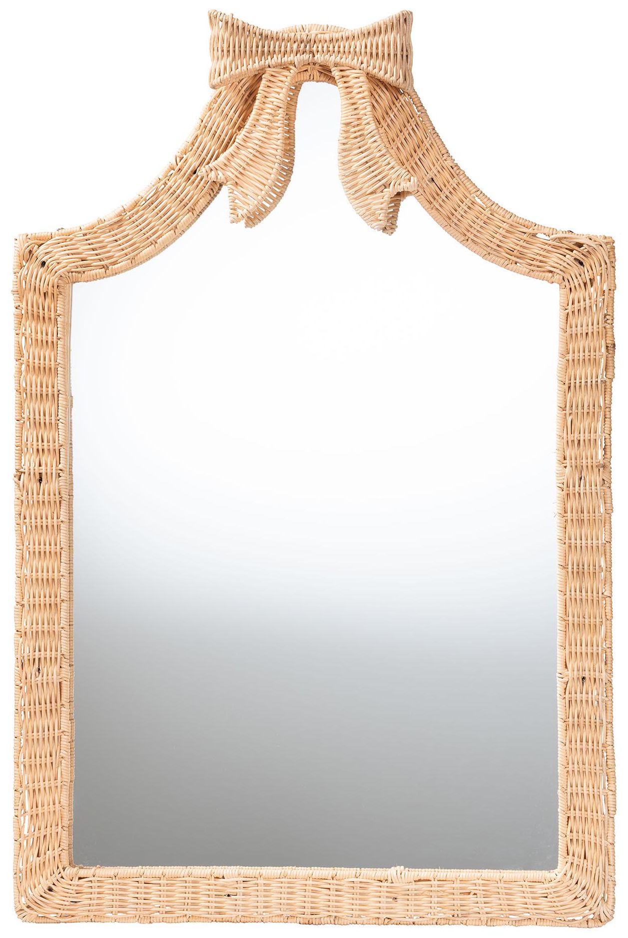 Image 4 bali & pari Creusa Natural Rattan Wall Mirror - Handwoven Arched Mirror more views