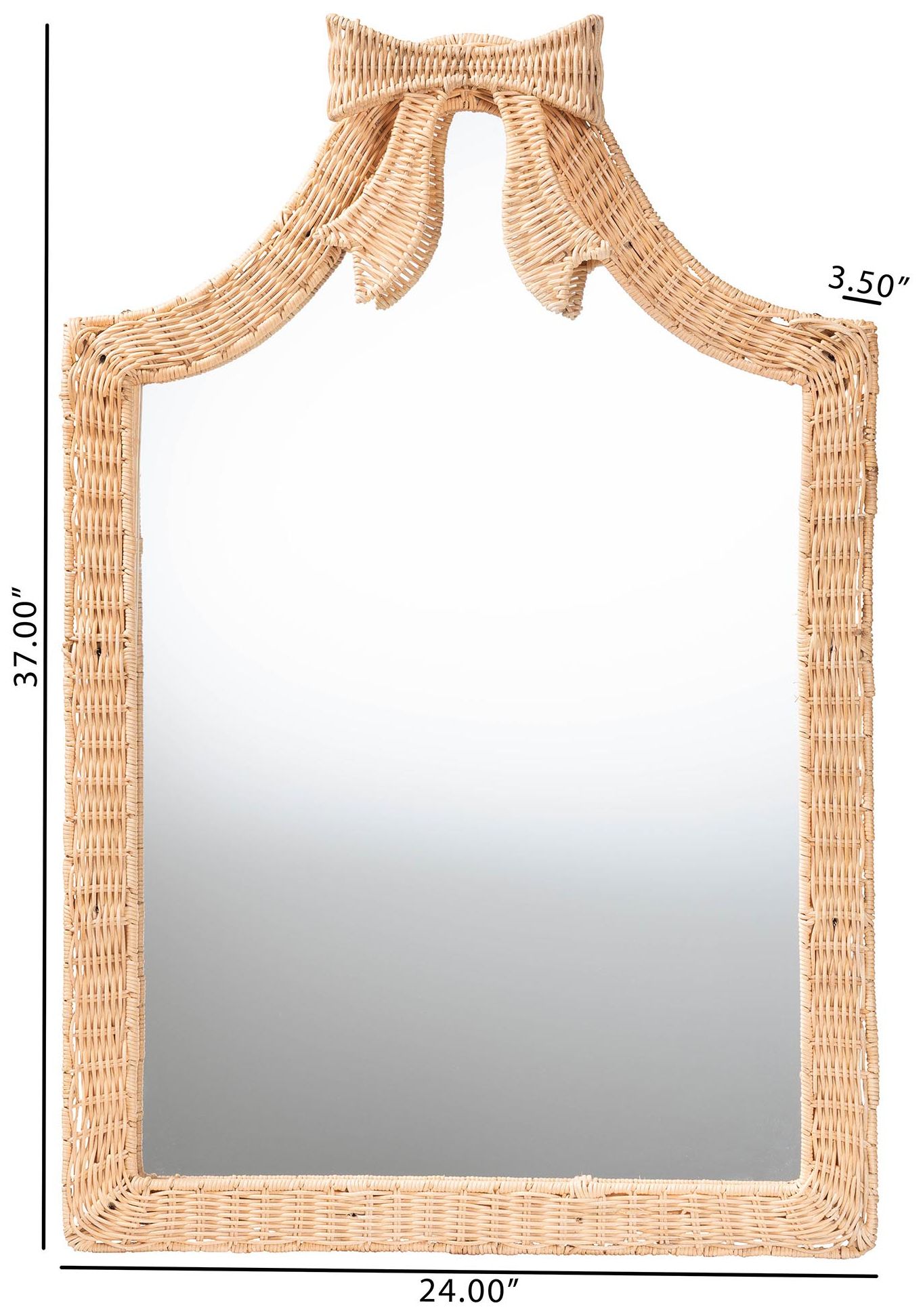Image 5 bali & pari Creusa Natural Rattan Wall Mirror - Handwoven Arched Mirror more views