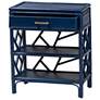 3_bali & pari Daina Blue Natural Rattan Nightstand with Drawer and Shelves more views