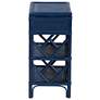 5_bali & pari Daina Blue Natural Rattan Nightstand with Drawer and Shelves more views