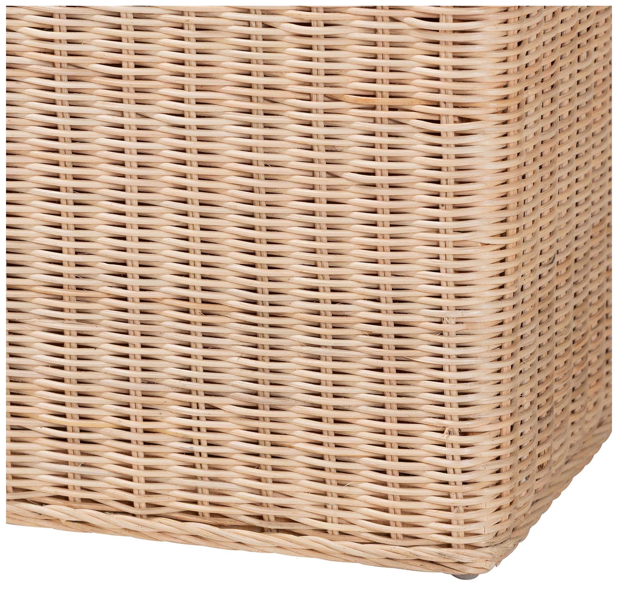 bali & pari Damita Scallop Natural Rattan Chest with Lift Top Lid
