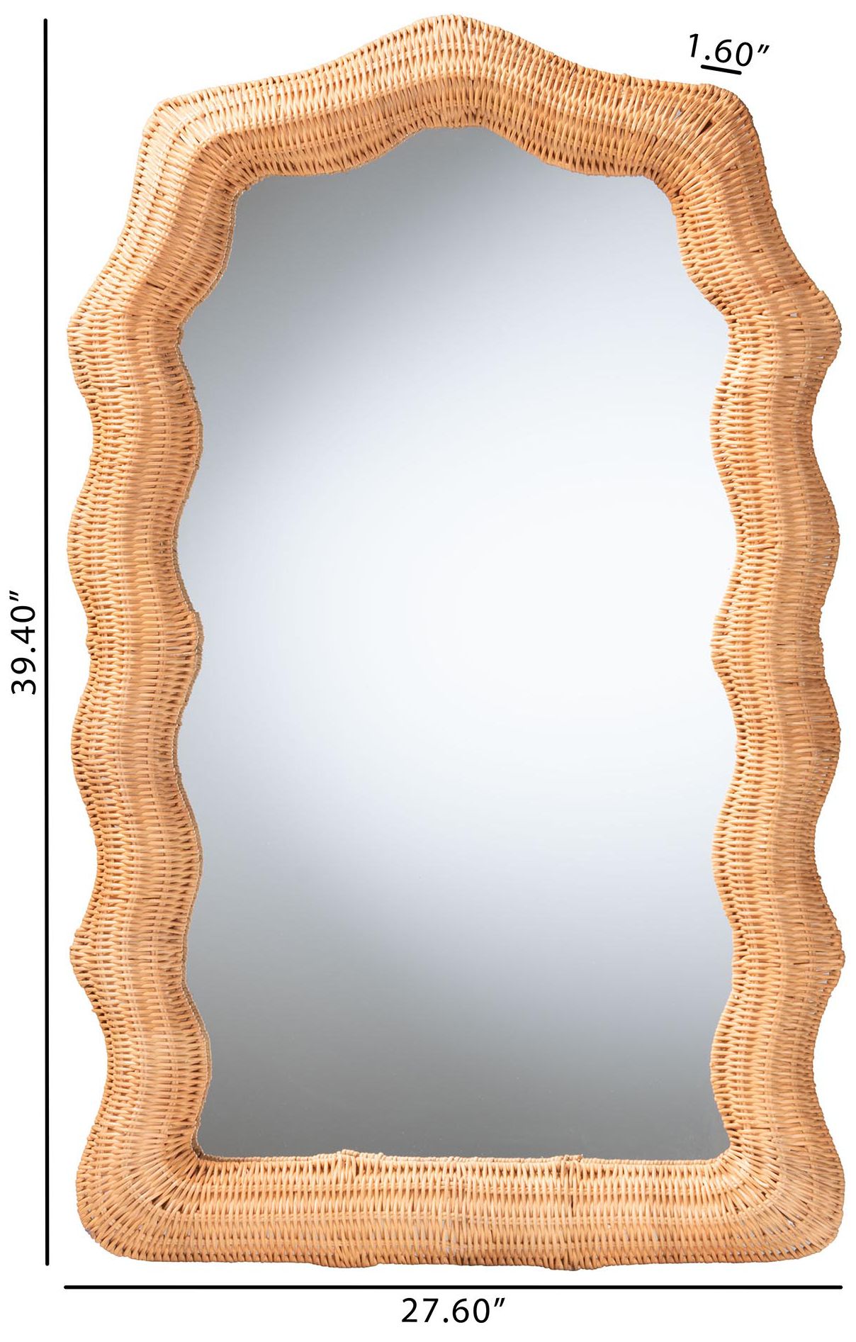 Image 5 bali & pari Daray Scalloped Natural Rattan Wall Mirror more views
