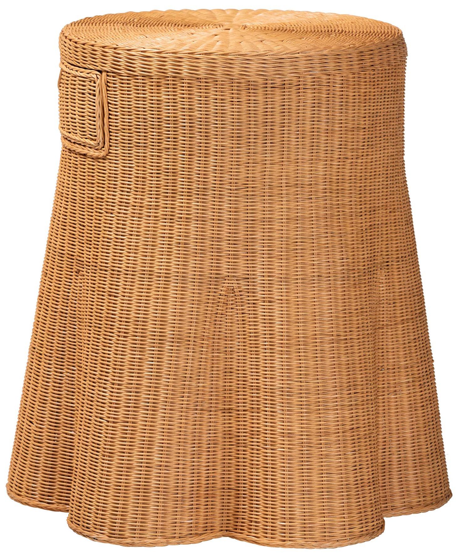 Image 5 bali & pari Dayo Scalloped Natural Rattan Console Table with Drawer, Round more views