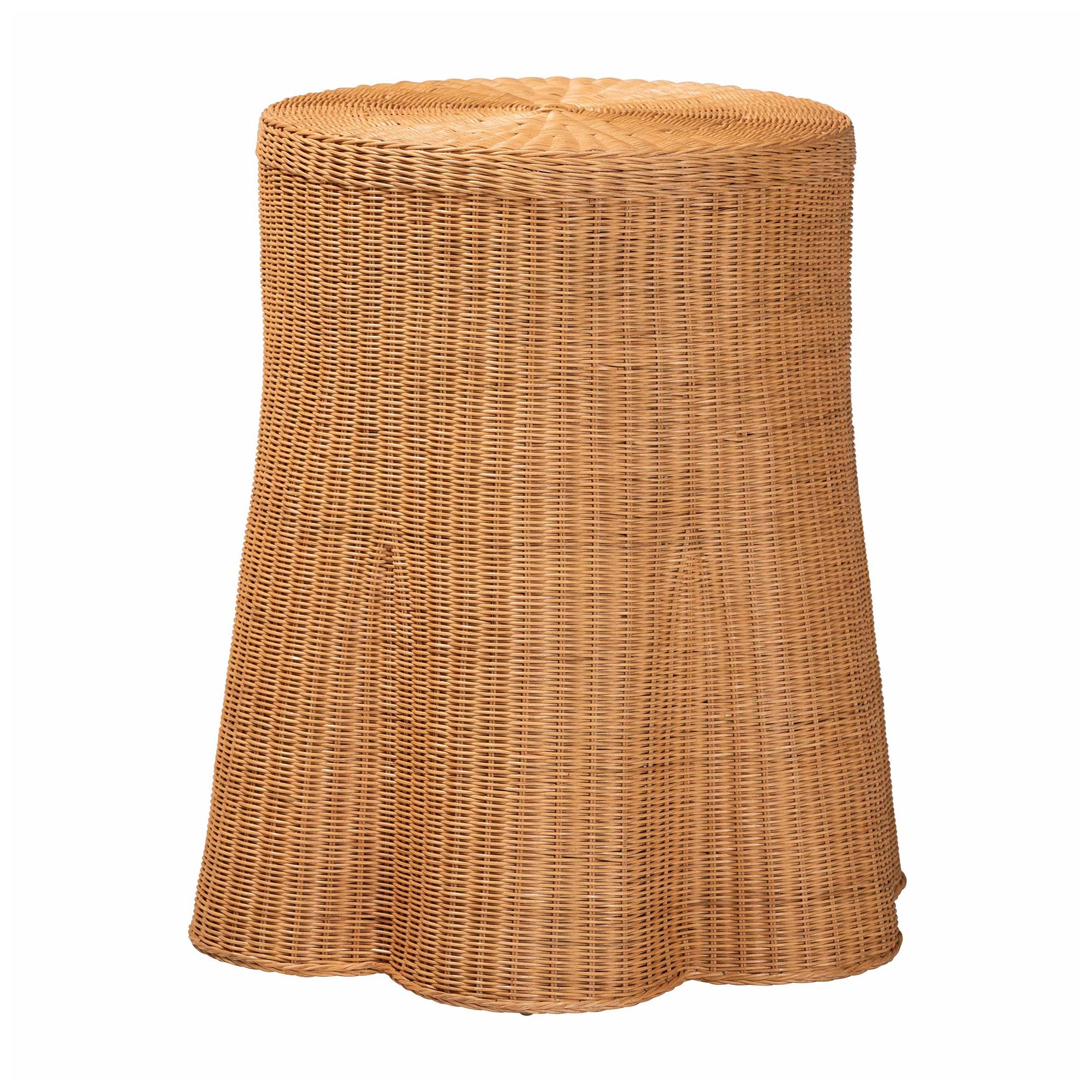 Image 6 bali & pari Dayo Scalloped Natural Rattan Console Table with Drawer, Round more views