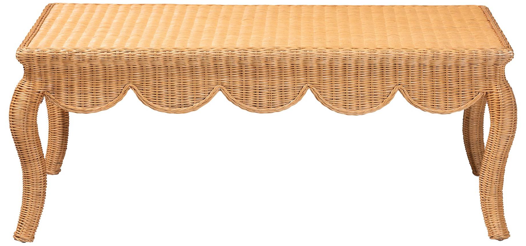 Image 3 bali & pari Deborah Natural Rattan Coffee Table - Wicker Accent Table more views