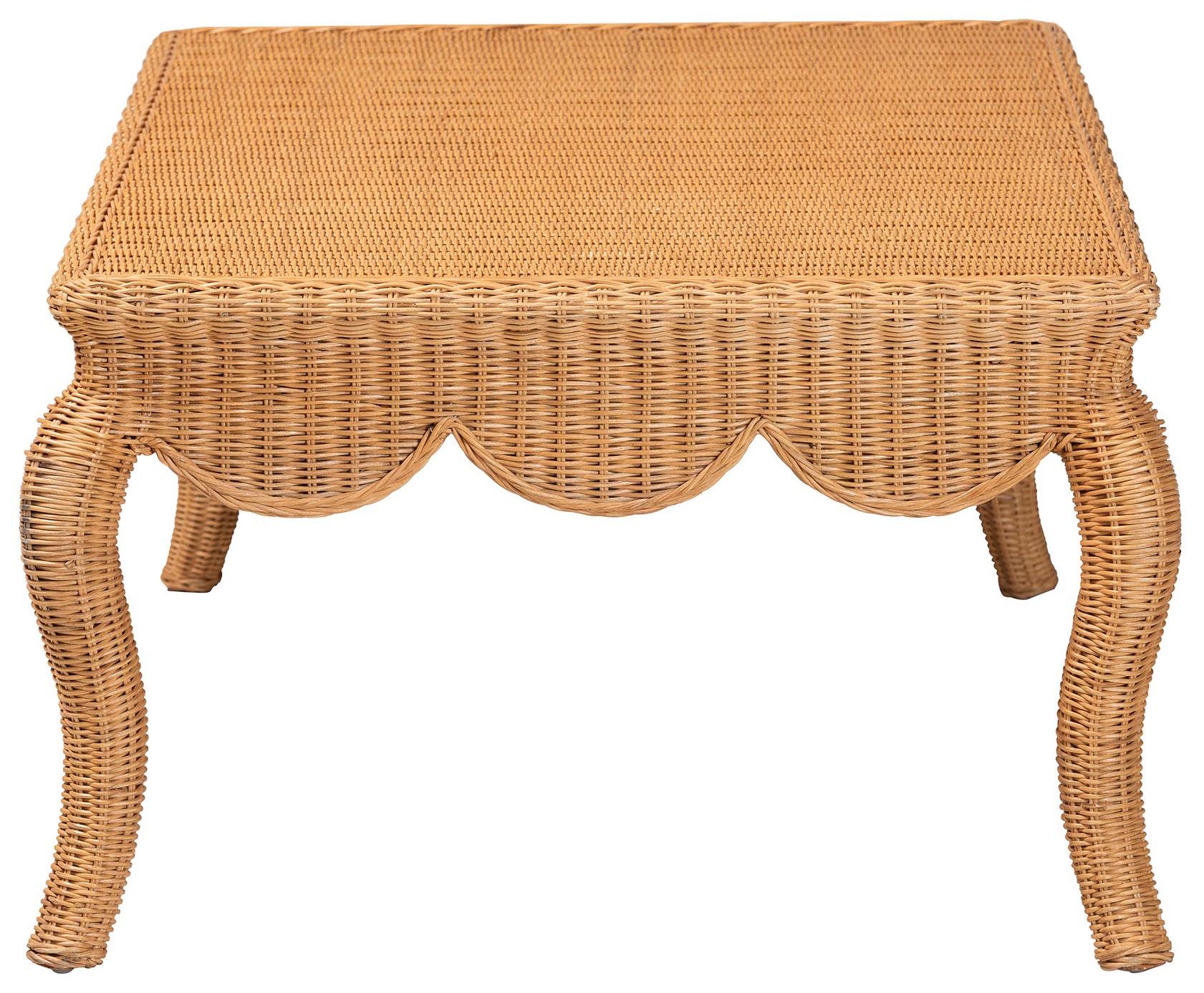 Image 4 bali & pari Deborah Natural Rattan Coffee Table - Wicker Accent Table more views