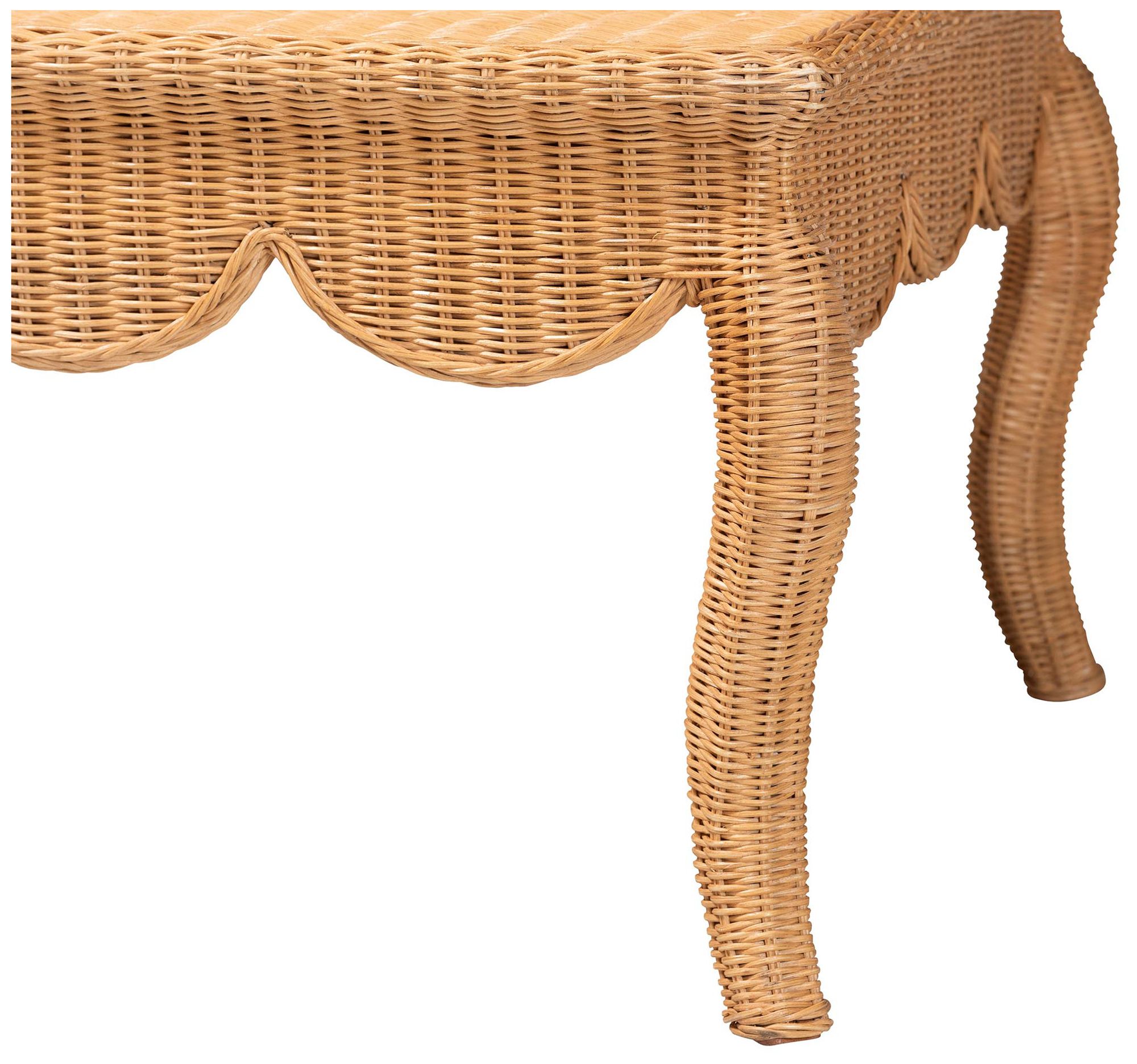 Image 5 bali & pari Deborah Natural Rattan Coffee Table - Wicker Accent Table more views