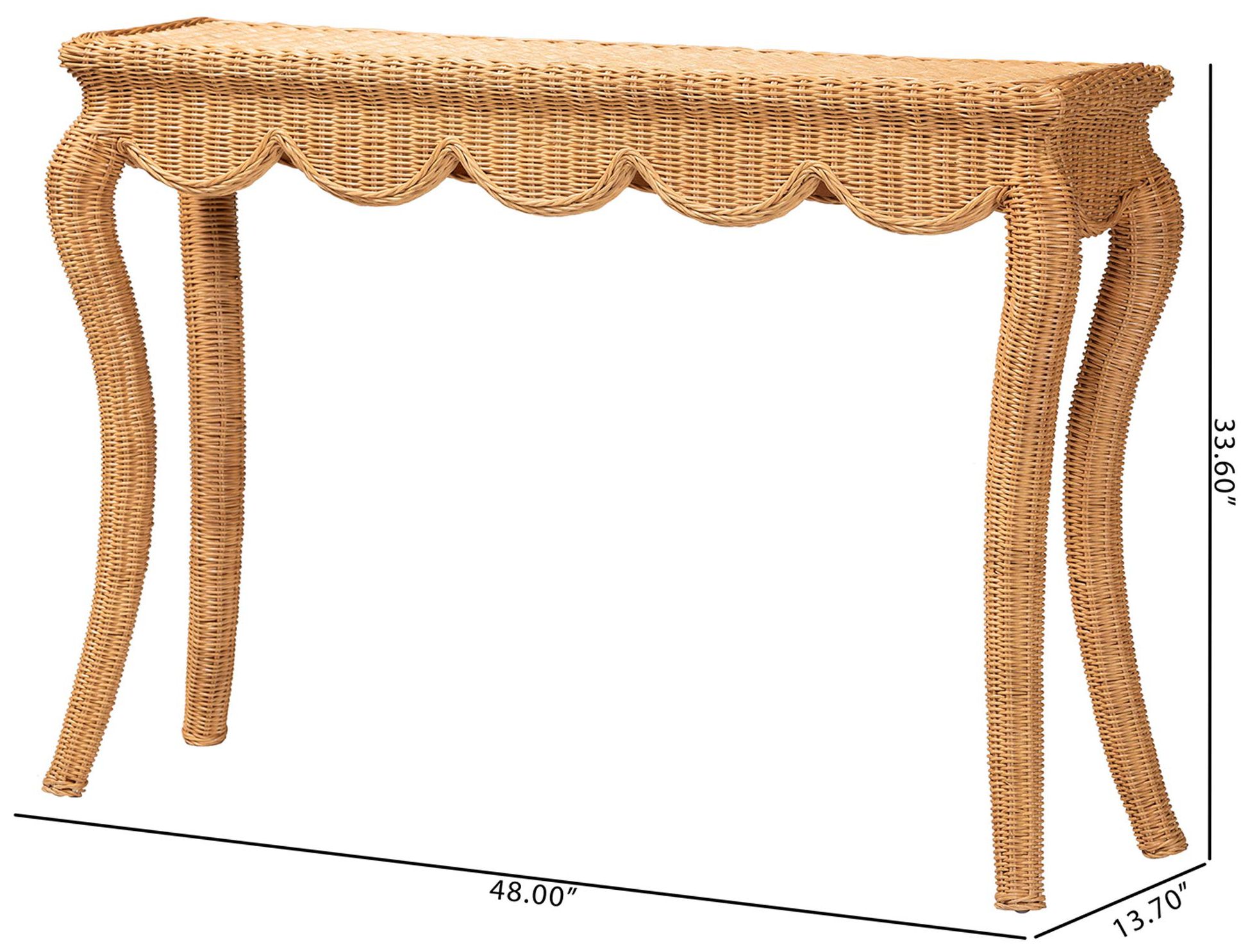 bali & pari Deborah Natural Rattan Console Table - Accent Table