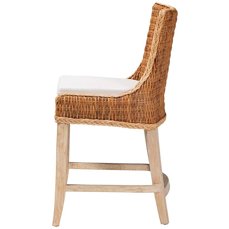 Image 4 bali & pari Derris Natural Rattan Counter Stool with Cushion more views