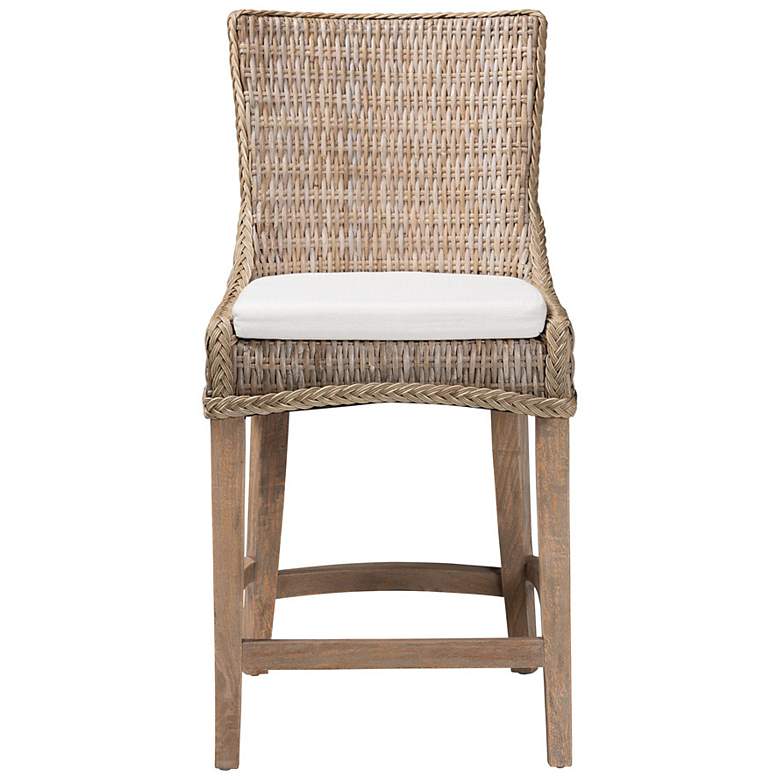Image 3 bali & pari Derris Natural Rattan Counter Stool with Cushion more views