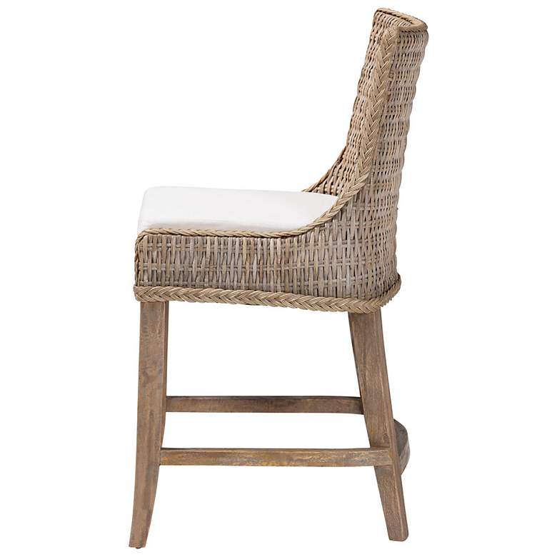Image 4 bali & pari Derris Natural Rattan Counter Stool with Cushion more views