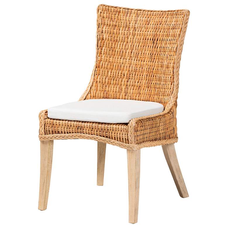 Image 1 bali & pari Derris Natural Rattan Dining Chair with Cushion