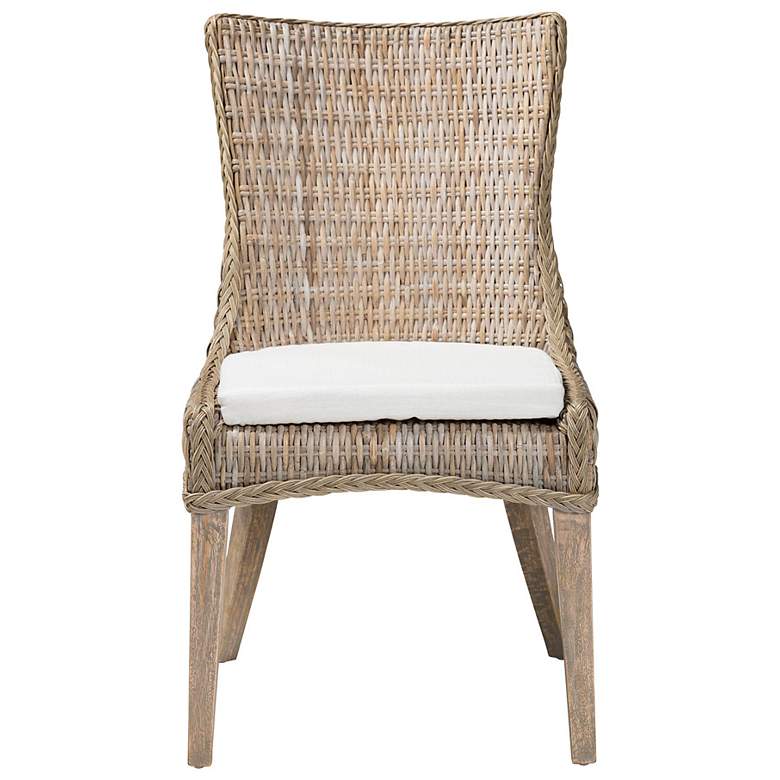 Image 3 bali & pari Derris Natural Rattan Light Honey Dining Chair with Cushion more views