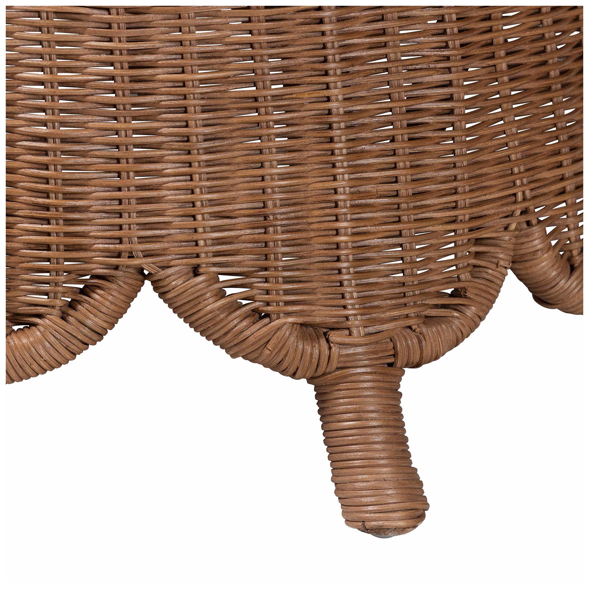 Image 6 bali & pari Detta Natural Rattan Footstool with Cushion -  Wicker Ottoman more views