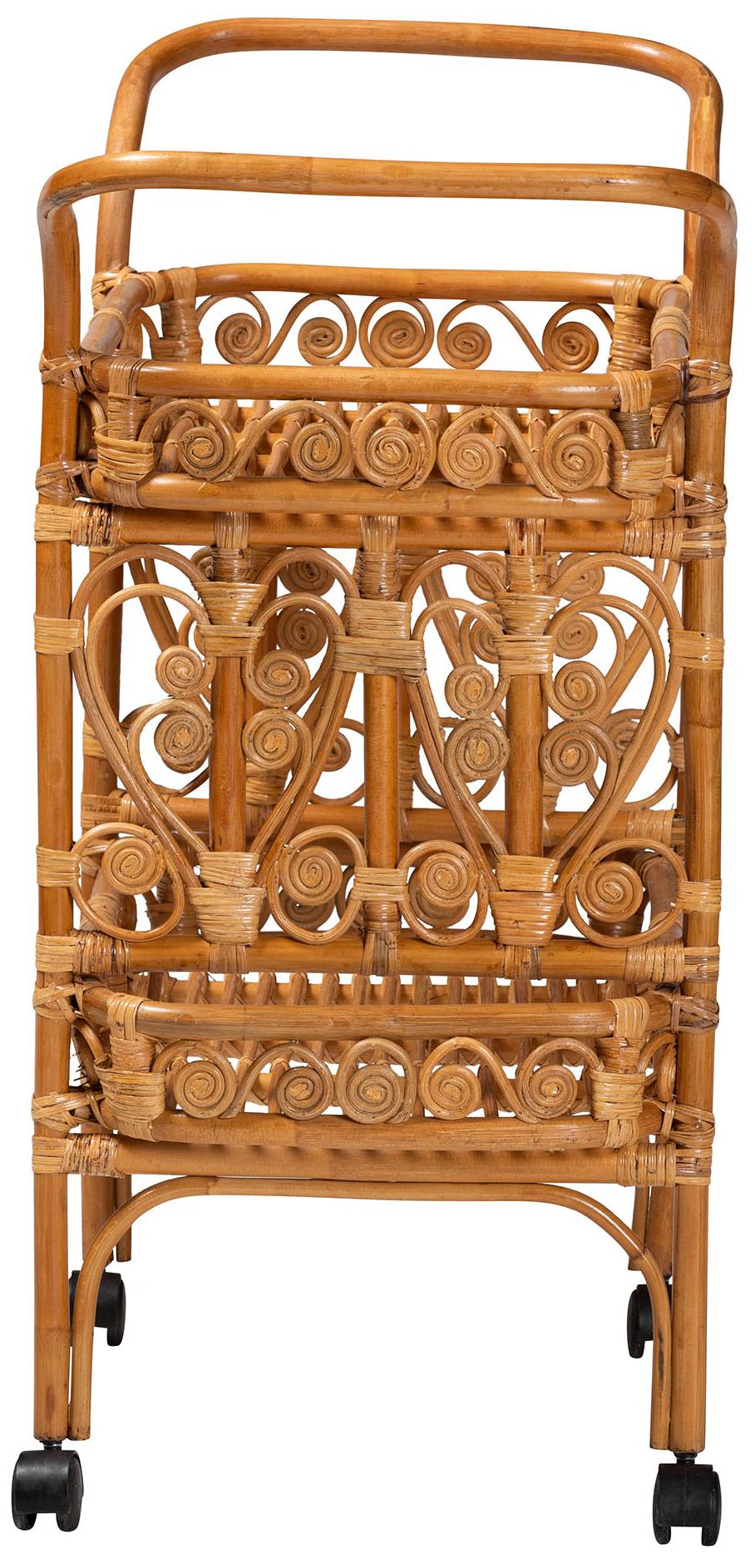 Image 4 bali & pari Diwata Modern Bohemian Natural Brown Rattan Kitchen Cart more views