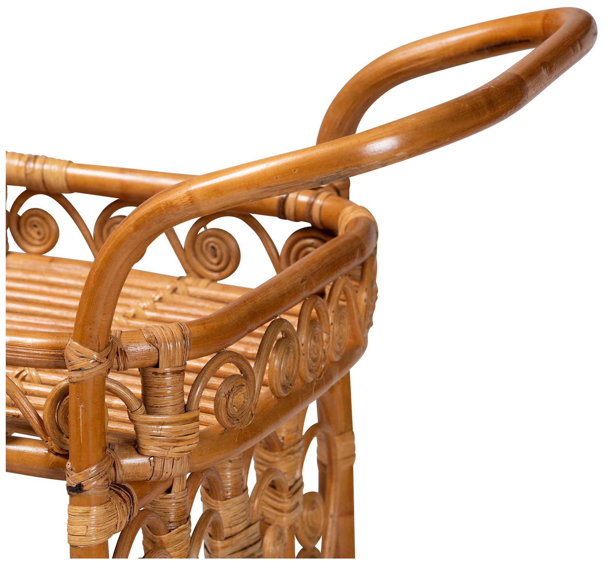 Image 5 bali & pari Diwata Modern Bohemian Natural Brown Rattan Kitchen Cart more views