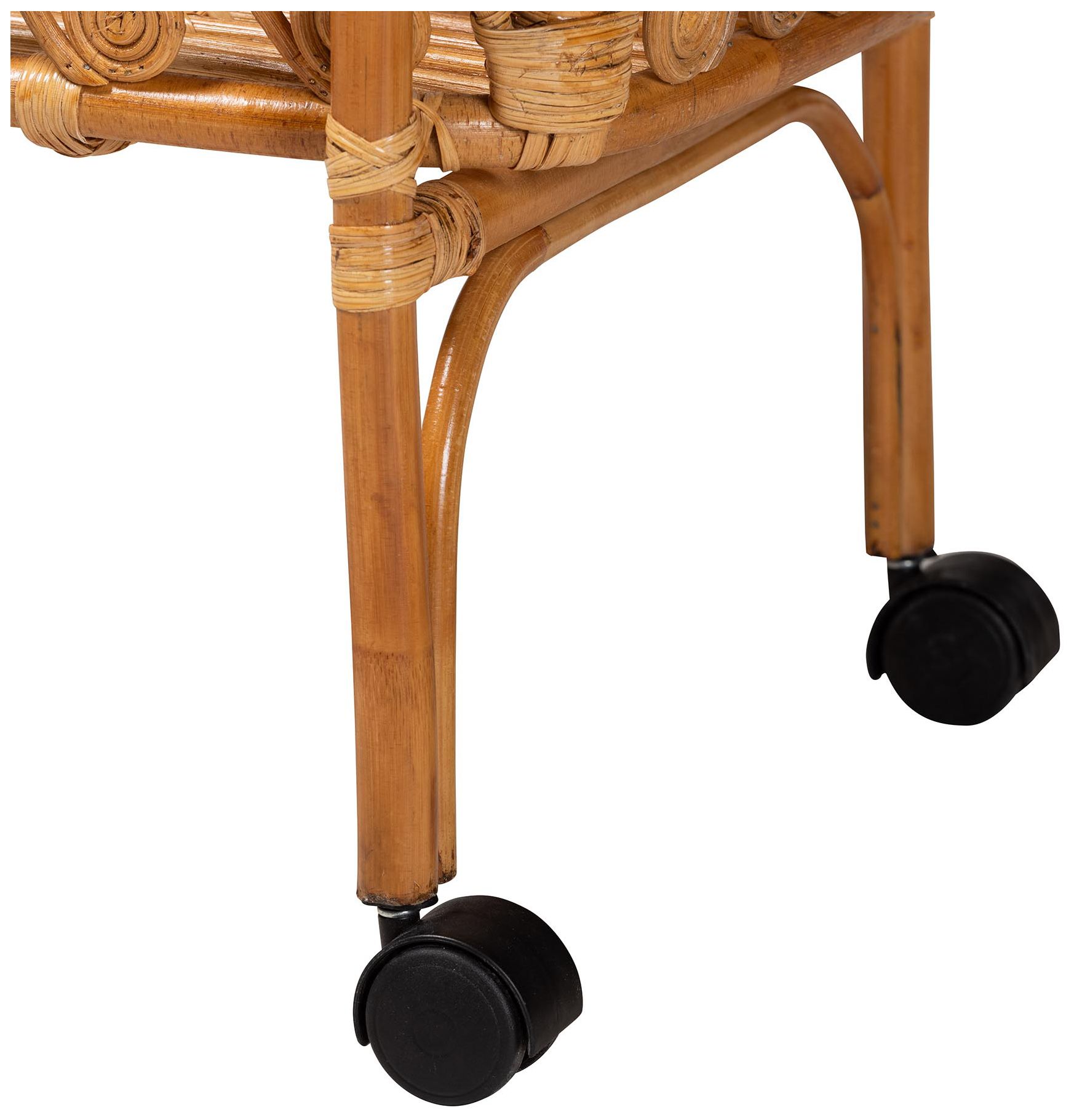 Image 6 bali & pari Diwata Modern Bohemian Natural Brown Rattan Kitchen Cart more views