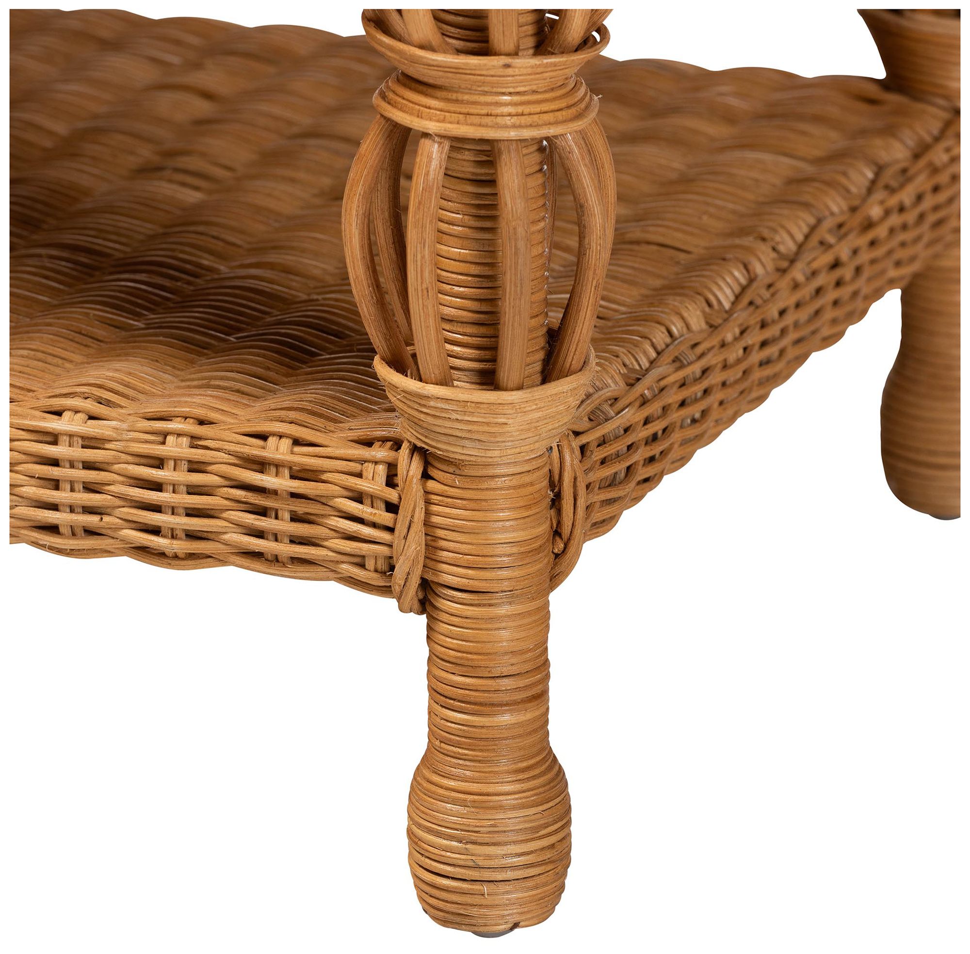 Image 6 bali & pari Dolby Natural Rattan Coffee Table - Wicker Accent Table more views